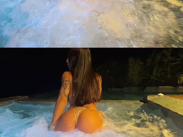 Skinny and seductive latina slut enjoys having intense fuck in the jacuzzi