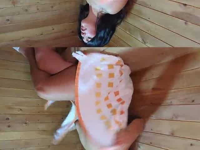 My most good ally's mommy uses her large butt to tempt me in the sauna!