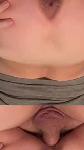 She Rides His Fat Dick and Cums and He Fucks Her Ass Hard and Leaves Her Asshole Stretched and Leaking Cum!