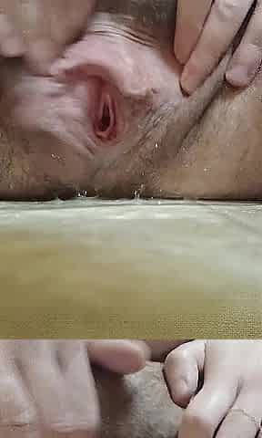 FTM Plays With Twat, Piddles And Squirts