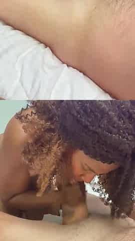 Black Sucking White Knob Jizz flow