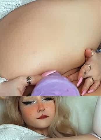 Awesome Amateur teen blonde toying pussy