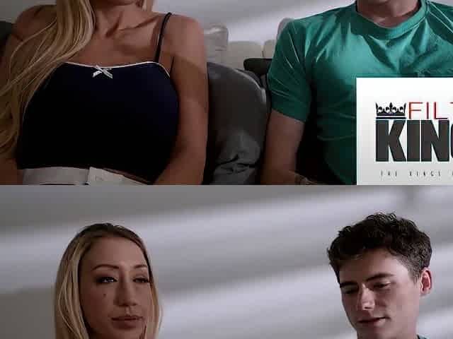 Busty Blonde Milf Stepmom Asks Me For Company In Bed But We Fuck Hard