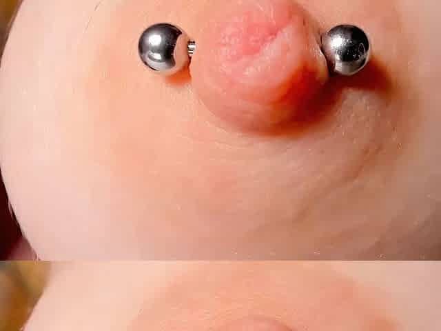 teen closeup pierced tits and creamy pussy