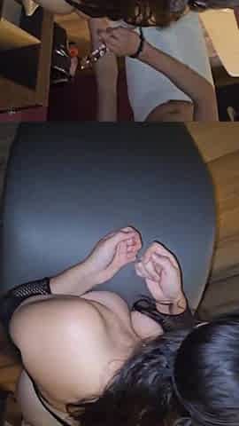 "But what are u doing? Unfaithful Wife Lets a Crystal Wand Inserted in Her Vagina!"