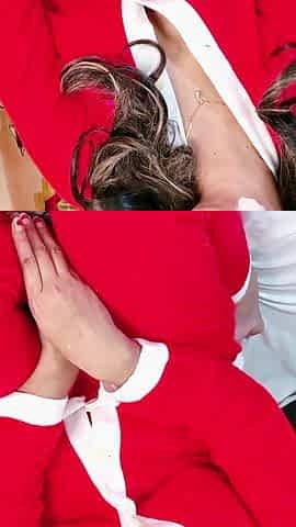 Red Dress Naughty Mood Christmas Celebration After Dark Nepali Village Beauty Lady Santa Get's Creampie
