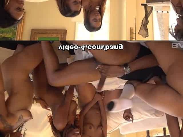 Four Black Sluts Fuck The Same Stud In A Reverse Gang Bang