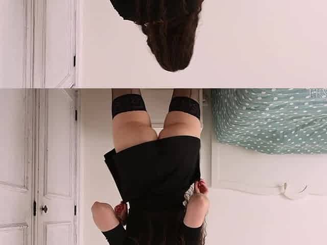 Girlfriend Strips Out of Black Lingerie