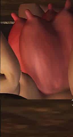 Four breasts and an udder! Farmer plays with a sexy young woman in cowshed