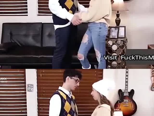 Stepdads Hot Girlfriend Surprises Him With A Wild