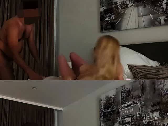 Sensual blonde sex with Indian man