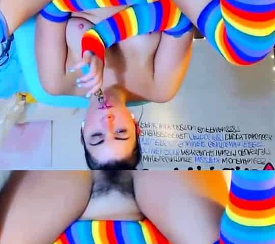 Smoking Amateur Shows Off Her Hairy Pussy on Webcam for Xmas