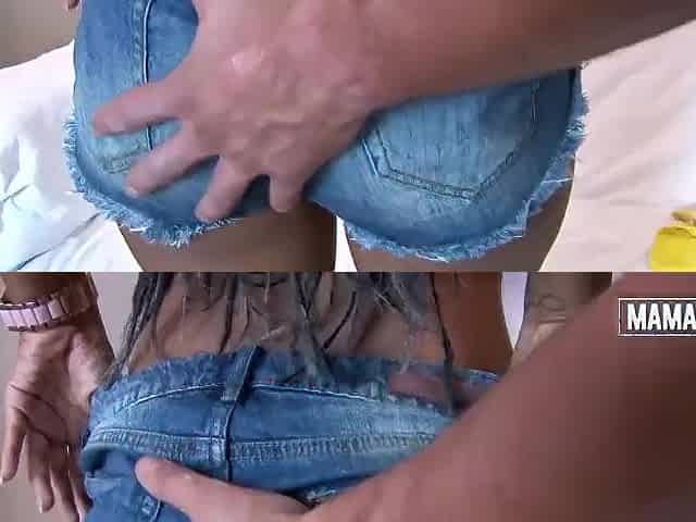 Large Butt Black Oiled Up and Bent Over... This chab Widens Her Cheeks in Doggy