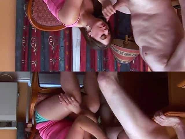 Amateur CFNM babe giving head to lad