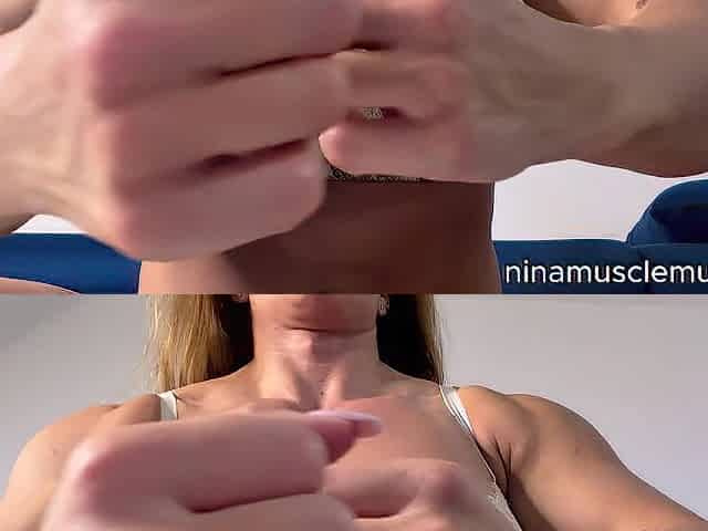 Vascular Muscle mother I'd like to fuck Bounces Her Pecs & Flexes Large Biceps