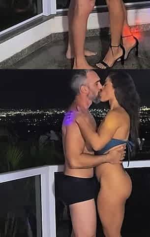 Hot Slut Shows off for Horny Guy!