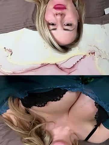Horny big boobed fat chubby busty blonde