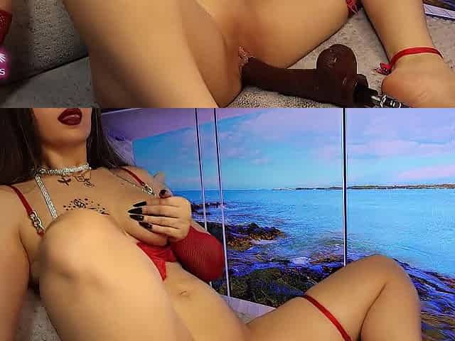 Sexually excited blond takes ebony rod