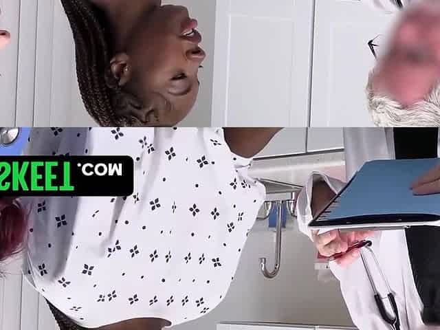 Ebony has to suck the doctor's dick so that he writes her a prescription