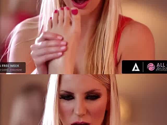 Ashley Addiction To Feet Turn Into A Hardcore Footjob With Riley