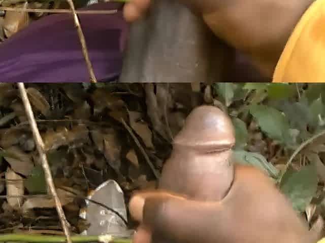 AFRO BBC MESSY TALK AND CUMMING IN THE WOODS