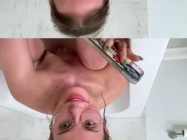 Busty brunette solo masturbation