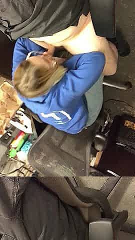 Stepsister stops by my job and sucks my thick schlong at my desk
