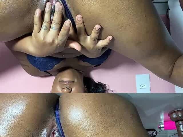I doubt u won't cum in seconds, with this sexy ebony cutie pounding your juicy snatch non-stop.
