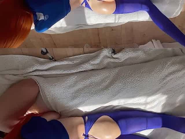 Redhead Likes To Put Her Oily Ass Under The Big Cock