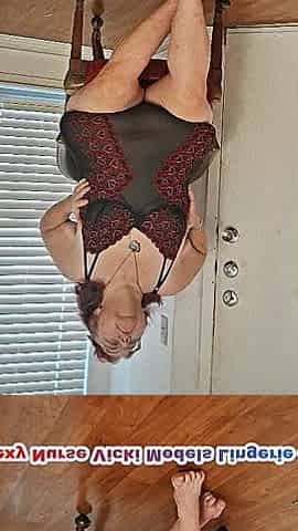 BBW Mature Redhead Nurse Vicki Models Lingerie