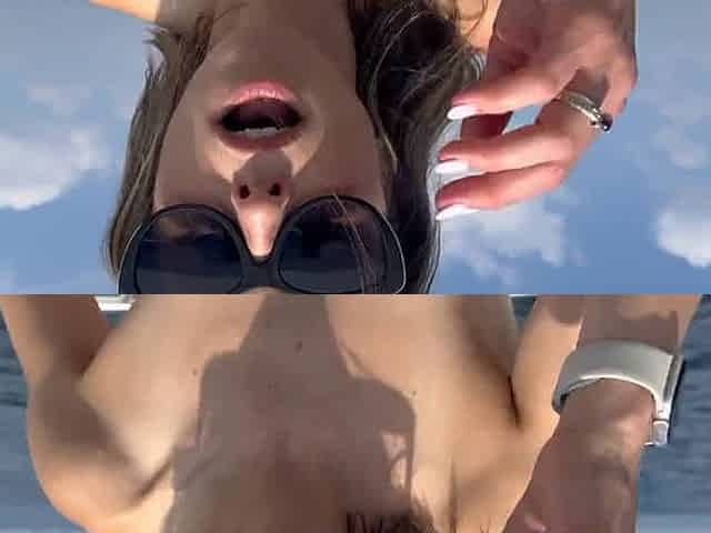 Girl's Double Creampie Threesome on a Boat