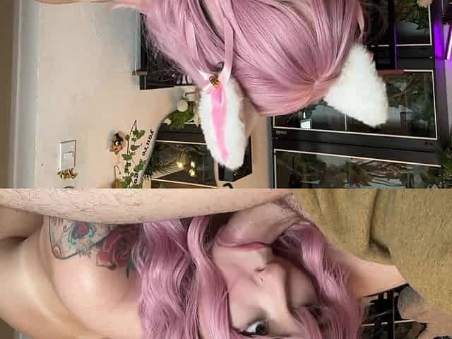 Lusty Curvy Pink-haired Kitty-girl Sucks All the Milk Out Of Her BF's Dick, Giving the Guy Sloppy BJ