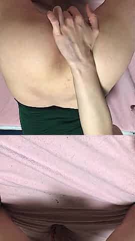 Fingering my Pusey from behind. Virgin cutie masturbate constricted cunt