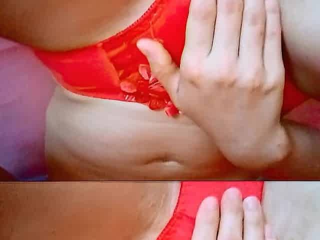 mother I'd like to fuck with tiny boobs masturbating in and by red panty