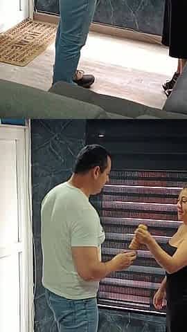 MILF Horny Neighbor Seduces Me While Her Husband Is Away and Runs Out Covered in Cum on Her Tits