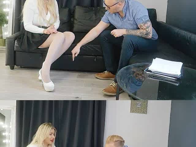 Interview for a secretary. This babe merited this JOB