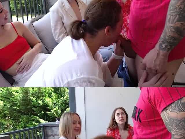 Backstage! Hey, Im Horny, Suck My Dick! Teenagers 18+ Fuck Milf In The Mouth Before An Orgy Outdoors!