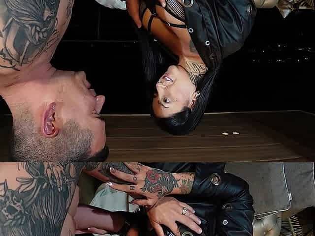 Sexually excited tattoo artist tastes and rides her client's giant jock - LA ROLA