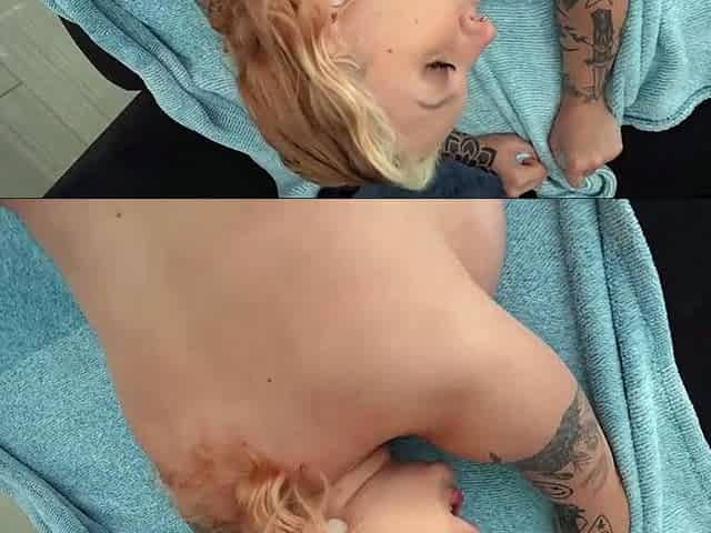 Busty blonde beauty sucking pov dick ready for tit fucking