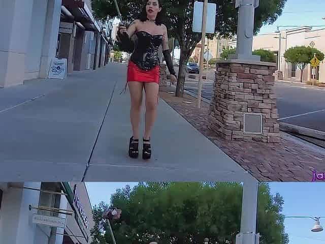 Publicly Humiliated Bimbo Jasmine Walks with Cum on Her Face