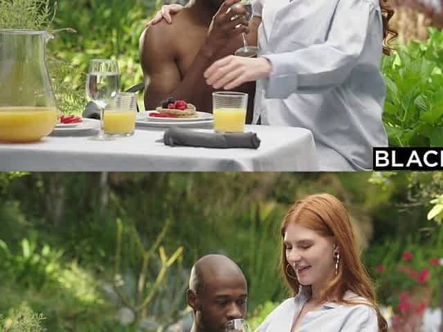 BLACKED Gorgeous redhead Jane has passionate poolside sex