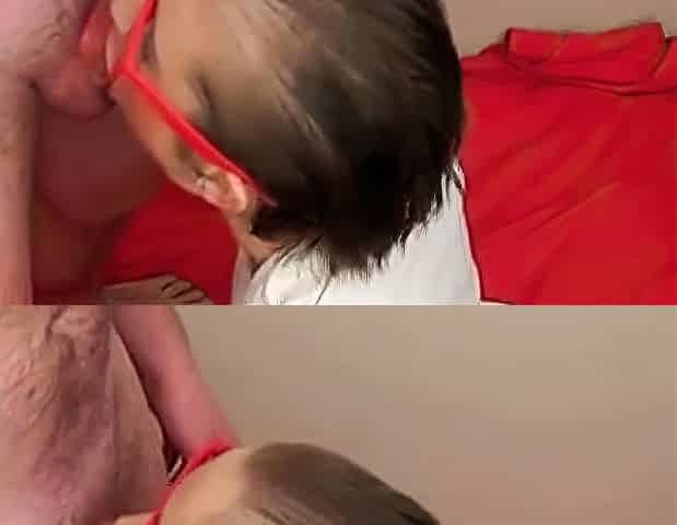 Deepthroat, he cums twice