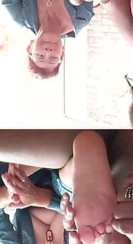 Clipping Daisy's toenails and rubbing her feet