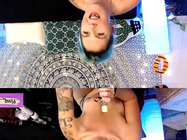 preview of oiled butt and melons with plug tail from live web camera show