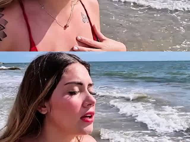 Mariana Martix - Three Big Squirts on the Beach Public -