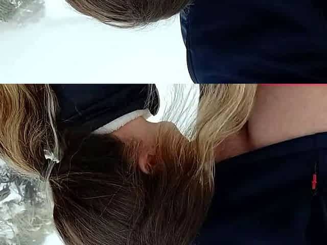 Public Blowjob in the Snow with a Sexy Teen Babe