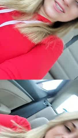 Busty amateur blonde solo