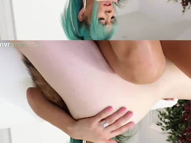 Natalie Mars Shares Double Vibrator Anal with Blue Haired T-Angel