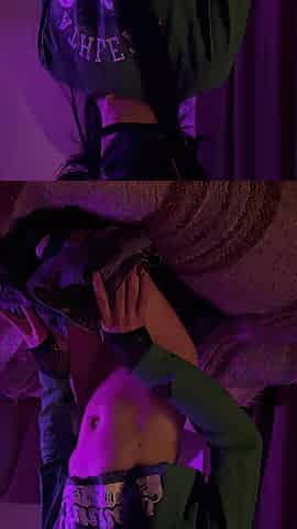 Youthful Fit Femboy Masturbating and Cums a Large Load