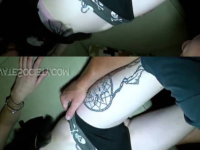 Grean haired punk girl anal sex